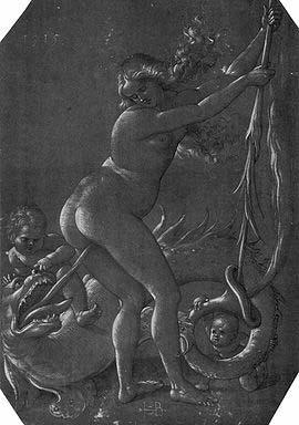Hans Baldung Grien Witch and Dragon Norge oil painting art